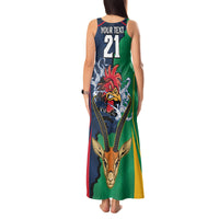 Custom France South Africa Rugby Tank Maxi Dress Springboks and Gallic Rooster World Cup 2023 - Wonder Print Shop