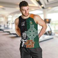 New Zealand Ireland Rugby Men Tank Top Warrior Black Fern and Shamrocks World Cup 2023 - Wonder Print Shop