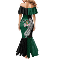 New Zealand Ireland Rugby Mermaid Dress Warrior Black Fern and Shamrocks World Cup 2023 - Wonder Print Shop