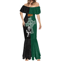 New Zealand Ireland Rugby Mermaid Dress Warrior Black Fern and Shamrocks World Cup 2023 - Wonder Print Shop