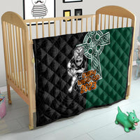 New Zealand Ireland Rugby Quilt Warrior Black Fern and Shamrocks World Cup 2023 - Wonder Print Shop