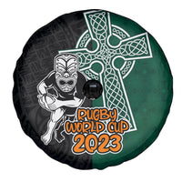 New Zealand Ireland Rugby Spare Tire Cover Warrior Black Fern and Shamrocks World Cup 2023 - Wonder Print Shop