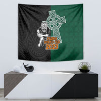 New Zealand Ireland Rugby Tapestry Warrior Black Fern and Shamrocks World Cup 2023 - Wonder Print Shop