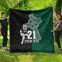 Custom New Zealand Ireland Rugby Quilt Warrior Black Fern and Shamrocks World Cup 2023 - Wonder Print Shop