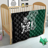 Custom New Zealand Ireland Rugby Quilt Warrior Black Fern and Shamrocks World Cup 2023 - Wonder Print Shop