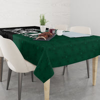 Custom New Zealand Ireland Rugby Tablecloth Warrior Black Fern and Shamrocks World Cup 2023 - Wonder Print Shop