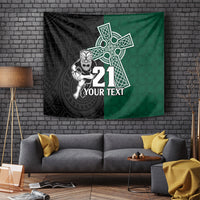 Custom New Zealand Ireland Rugby Tapestry Warrior Black Fern and Shamrocks World Cup 2023 - Wonder Print Shop