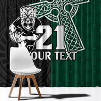 Custom New Zealand Ireland Rugby Window Curtain Warrior Black Fern and Shamrocks World Cup 2023 - Wonder Print Shop