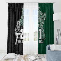Custom New Zealand Ireland Rugby Window Curtain Warrior Black Fern and Shamrocks World Cup 2023 - Wonder Print Shop