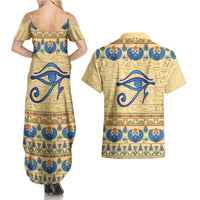 Ancient Egypt Scarab Beetle Couples Matching Summer Maxi Dress and Hawaiian Shirt LT9 - Wonder Print Shop