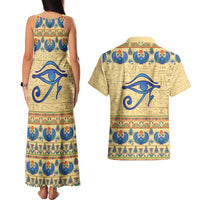 Ancient Egypt Scarab Beetle Couples Matching Tank Maxi Dress and Hawaiian Shirt LT9 - Wonder Print Shop