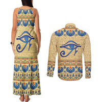 Ancient Egypt Scarab Beetle Couples Matching Tank Maxi Dress and Long Sleeve Button Shirt LT9 - Wonder Print Shop