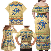 Ancient Egypt Scarab Beetle Family Matching Off Shoulder Maxi Dress and Hawaiian Shirt LT9 - Wonder Print Shop