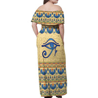 Ancient Egypt Scarab Beetle Family Matching Off Shoulder Maxi Dress and Hawaiian Shirt LT9 - Wonder Print Shop