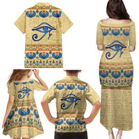 Ancient Egypt Scarab Beetle Family Matching Puletasi and Hawaiian Shirt - Wonder Print Shop