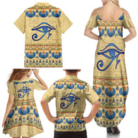Ancient Egypt Scarab Beetle Family Matching Summer Maxi Dress and Hawaiian Shirt - Wonder Print Shop