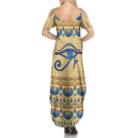 Ancient Egypt Scarab Beetle Family Matching Summer Maxi Dress and Hawaiian Shirt - Wonder Print Shop
