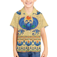 Ancient Egypt Scarab Beetle Family Matching Summer Maxi Dress and Hawaiian Shirt - Wonder Print Shop