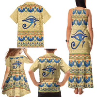 Ancient Egypt Scarab Beetle Family Matching Tank Maxi Dress and Hawaiian Shirt - Wonder Print Shop