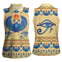 Ancient Egypt Scarab Beetle Women Sleeveless Polo Shirt - Wonder Print Shop