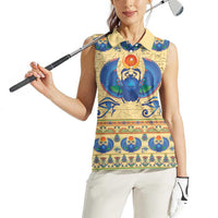 Ancient Egypt Scarab Beetle Women Sleeveless Polo Shirt - Wonder Print Shop
