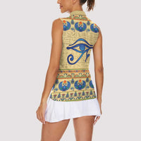 Ancient Egypt Scarab Beetle Women Sleeveless Polo Shirt - Wonder Print Shop