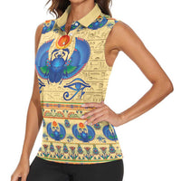 Ancient Egypt Scarab Beetle Women Sleeveless Polo Shirt - Wonder Print Shop