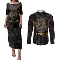 Anubis Egyptian God of Death Couples Matching Puletasi and Long Sleeve Button Shirt LT9 - Wonder Print Shop