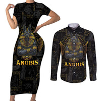 Anubis Egyptian God of Death Couples Matching Short Sleeve Bodycon Dress and Long Sleeve Button Shirt LT9 - Wonder Print Shop