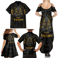 Anubis Egyptian God of Death Family Matching Summer Maxi Dress and Hawaiian Shirt - Wonder Print Shop