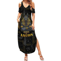 Anubis Egyptian God of Death Family Matching Summer Maxi Dress and Hawaiian Shirt - Wonder Print Shop