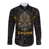 Anubis Egyptian God of Death Long Sleeve Button Shirt - Wonder Print Shop