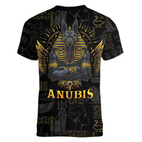 Anubis Egyptian God of Death Women V-Neck T-Shirt - Wonder Print Shop