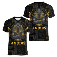 Anubis Egyptian God of Death Women V-Neck T-Shirt - Wonder Print Shop