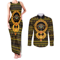 Egyptian God of The Sun Eye of Ra Couples Matching Tank Maxi Dress and Long Sleeve Button Shirt LT9 - Wonder Print Shop