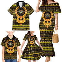 Egyptian God of The Sun Eye of Ra Family Matching Mermaid Dress and Hawaiian Shirt LT9 - Wonder Print Shop