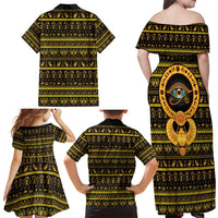 Egyptian God of The Sun Eye of Ra Family Matching Off Shoulder Maxi Dress and Hawaiian Shirt LT9 - Wonder Print Shop