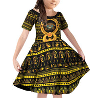Egyptian God of The Sun Eye of Ra Family Matching Off Shoulder Short Dress and Hawaiian Shirt LT9 - Wonder Print Shop