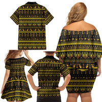 Egyptian God of The Sun Eye of Ra Family Matching Off Shoulder Short Dress and Hawaiian Shirt LT9 - Wonder Print Shop