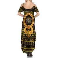 Egyptian God of The Sun Eye of Ra Family Matching Summer Maxi Dress and Hawaiian Shirt - Wonder Print Shop