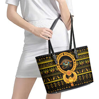 Egyptian God of The Sun Eye of Ra Leather Tote Bag - Wonder Print Shop
