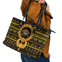 Egyptian God of The Sun Eye of Ra Leather Tote Bag - Wonder Print Shop