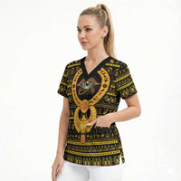 Egyptian God of The Sun Eye of Ra Scrub Top
