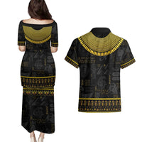 The Ankh Egyptian Hieroglyphs Couples Matching Puletasi and Hawaiian Shirt LT9 - Wonder Print Shop