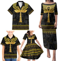 The Ankh Egyptian Hieroglyphs Family Matching Puletasi and Hawaiian Shirt - Wonder Print Shop