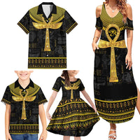 The Ankh Egyptian Hieroglyphs Family Matching Summer Maxi Dress and Hawaiian Shirt - Wonder Print Shop
