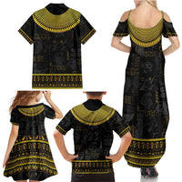 The Ankh Egyptian Hieroglyphs Family Matching Summer Maxi Dress and Hawaiian Shirt - Wonder Print Shop