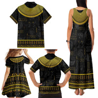 The Ankh Egyptian Hieroglyphs Family Matching Tank Maxi Dress and Hawaiian Shirt - Wonder Print Shop