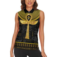 The Ankh Egyptian Hieroglyphs Women Sleeveless Polo Shirt - Wonder Print Shop