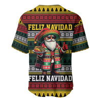 Mexican Santa Sombrero Baseball Jersey Feliz Navidad Mexico - Wonder Print Shop